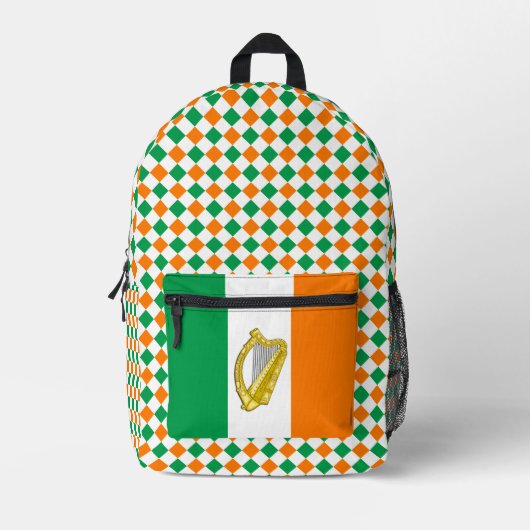Couleurs d'Irlande sac à dos, Harpe, Drapeau irlan (Recto)