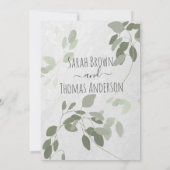 Couleurs douces Sage Mint vert INVITATION (Dos)