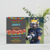 Couleurs Drapeaux Football Anniversaire Invitation (Debout devant)