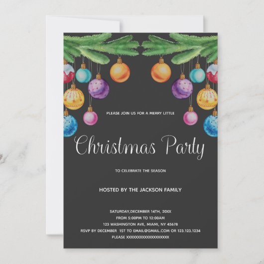 Couleurs éclaire les invitations de Noël (Devant)