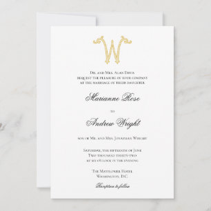 COULEURS ÉDITABLES W Monogramme W Logo Invitation