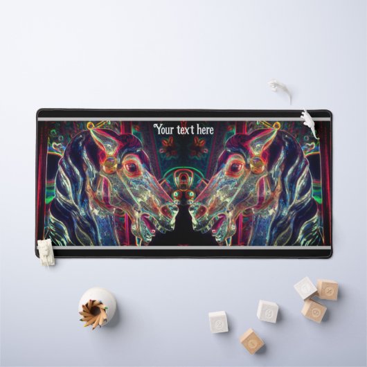 Couleurs électriques Carousel Cheval Art Personnal (Tableau pour enfants)