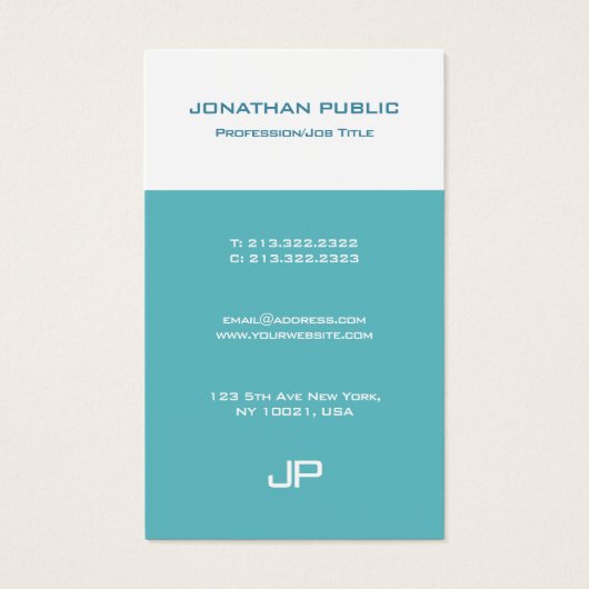 Couleurs élégantes Elite Design Moderne Monogramme (Dos)