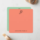 Couleurs élégantes Modèle de monogramme manuscrit (Devant/Arrière en situation)