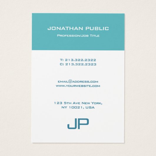 Couleurs élégantes Modèle Monogramme moderne sur m (Dos)