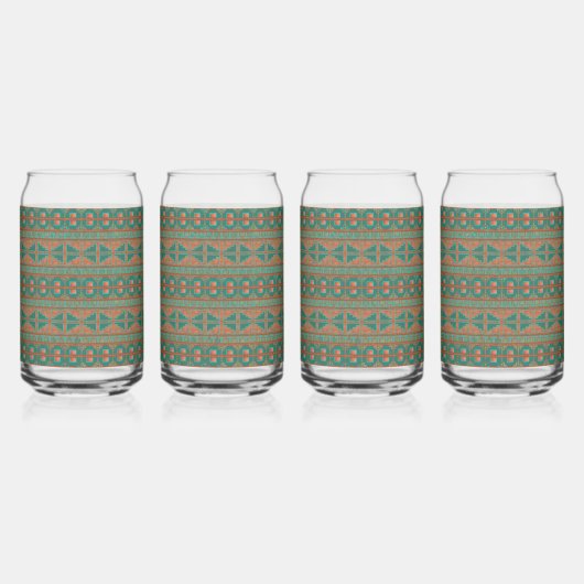 Couleurs en cuivre Turquoise sud-ouest Verre géomé (Droite)