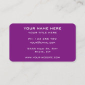 Couleurs et polices personnalisées Carte de visite (Dos)