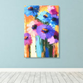 Couleurs florales - Abstrait floral sur toile (Insitu (Plancher de Bois))