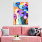 Couleurs florales - Abstrait floral sur toile (Insitu(Salon))