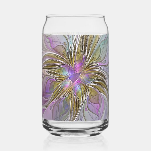 Couleurs Florales Abstraites Fractales Avec Rose & (Recto)