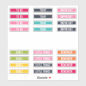 Couleurs joyeuses | Rappel À Faire Stickers Planne (Feuille)