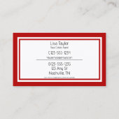 Couleurs KW Double Carte de visite rouge (Dos)