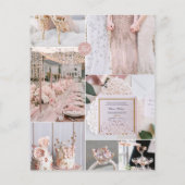 Couleurs Mariage or rose doux classique Carte Pale (Dos)