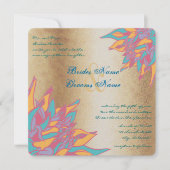 Couleurs Mariage or rose Invitations floraux (Devant)