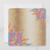 Couleurs Mariage or rose Invitations floraux (Dos)