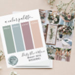 Couleurs Mariages bleu bleu foncéFeuille de papier<br><div class="desc">Classy Dusty Blue Mauve couleurs Mariage Palette Card 2024</div>