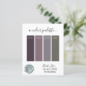 Couleurs Mariages foncées Classy Lilac Carte Palet (Debout devant)