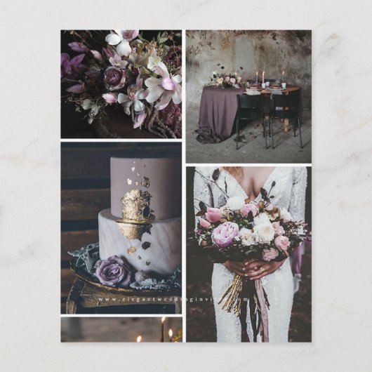 Couleurs Mariages foncées Classy Lilac Carte Palet (Dos)