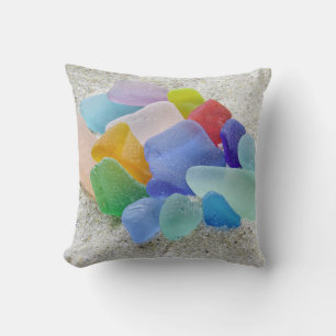 Couleurs mélangées verre de mer - coussin
