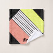 couleurs modernes Abstraites corail rose chaux ver (Gant de toilette)