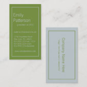 Couleurs modernes : : Carte de visite vert et (Devant / Derrière)
