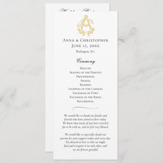 COULEURS MODIFIÉES Programme de monogramme CA (Devant / Derrière)