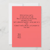 Couleurs Néon Lumineuses, Invitation Personnalisée (Dos)