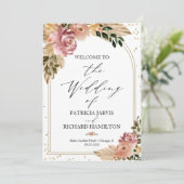 Couleurs neutres Boho Floral Wedding Programme (Debout devant)