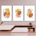 Couleurs orientales formes organiques<br><div class="desc">Ensemble de trois affiches,  couleurs de terre,  compositions de formes organiques.</div>