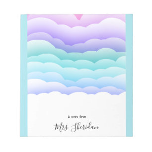 Couleurs pastel, Bloc-notes de professeur Ciel mig