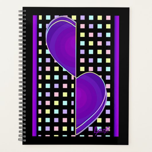 Couleurs pastel & coeurs violets battre (Devant)