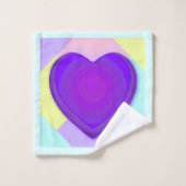 Couleurs pastel & coeurs violets battre (Gant de toilette)
