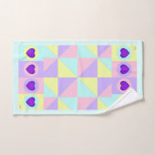 Couleurs pastel & coeurs violets battre (Serviette à main)