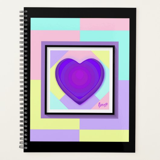 Couleurs pastel & coeurs violets battre (Devant)