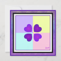 Couleurs pastel & coeurs violets battre carte blan