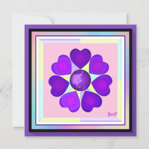 Couleurs pastel & coeurs violets battre carte blan