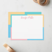 Couleurs Pastel modernes Modèle manuscrit (Devant/Arrière en situation)