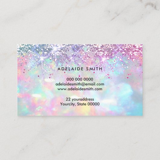 couleurs pastel parties scintillant opal carte de (Dos)