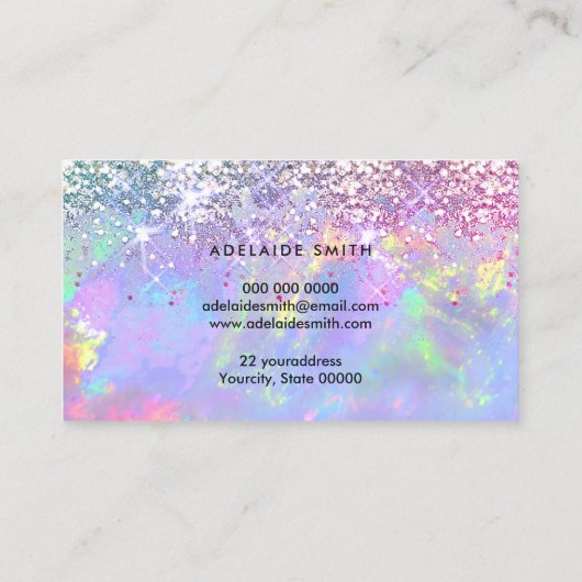 couleurs pastel parties scintillant opal carte de  (Dos)