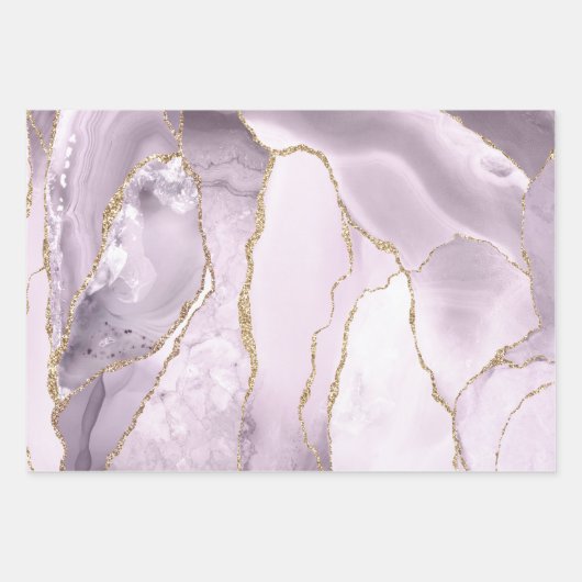 couleurs pastel tendance agate feuilles de papier  (Devant)