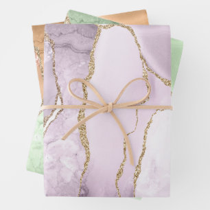 couleurs pastel tendance agate feuilles de papier 