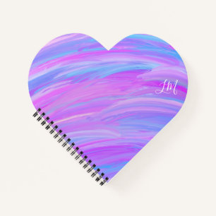 Couleurs peintes Carnet Spiral Coeur personnalisé