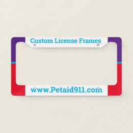 Couleurs personnalisées Cadre Plaque de licence
