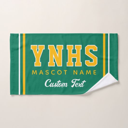 Couleurs personnalisées de l'école et initiales, e (Serviette à main)