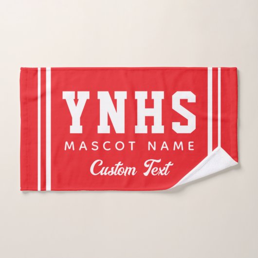 Couleurs personnalisées de l'école et initiales, e (Serviette à main)