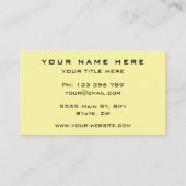 Couleurs personnalisées et Carte de visite de poli (Dos)