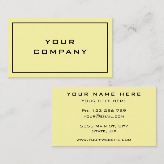 Couleurs personnalisées et Carte de visite de poli (Devant / Derrière)