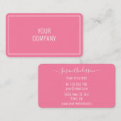 Couleurs personnalisées et Cartes de visite roses (Devant / Derrière)