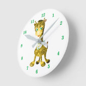 Couleurs personnalisées Horloge avec bébé Giraffe (Angle)