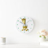 Couleurs personnalisées Horloge avec bébé Giraffe (Maison)